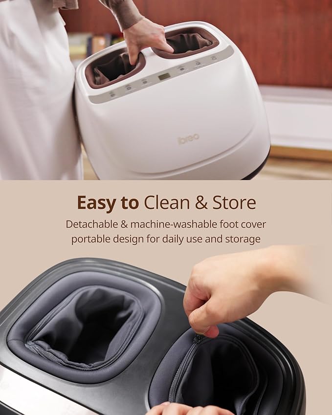 4-in-1 Shiatsu Foot Massager with Heat Deep Kneading Air Compression Vibration FSA Eligible HSA Eligible for Neuropathy Plantar Fasciitis Pain Relief Gift for Women &amp Men Size Up to 14