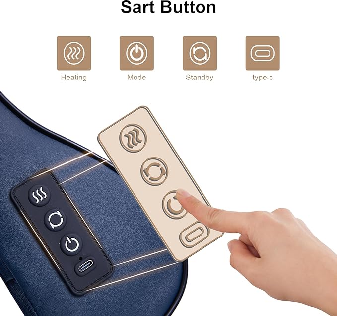Cornfair's Shiatsu Neck and Back Massager with Heating - 4D Kneading Nodes 3 Modes 3 Speeds - Cordless Electric Massage Pillow for Full Body Relaxation at Home Office - Great Holiday Gift