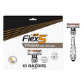 BIC Flex 5 Disposable Razor for Men Sensitive Skin Razor For a Smooth Comfortable and Close Shave 10 Piece Razor Set
