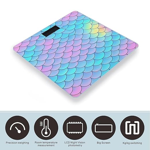 Men's Smart Scale for Body Weight Digital Bathroom Weighing Scale Automatic Switch Energy Saving Scale Beautiful Mermaid Fish Scale