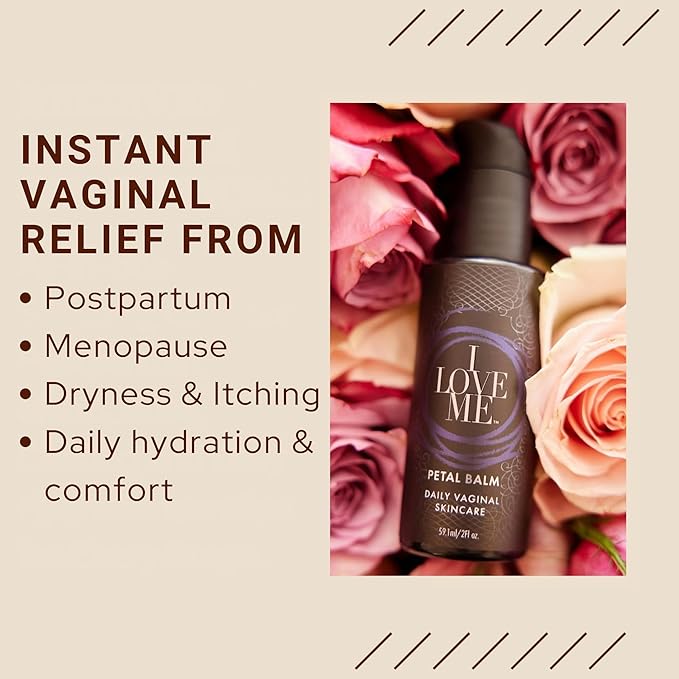 Petal Balm Daily Vaginal Skincare - Vulva Balm for Vaginal Dryness &amp Itching - Clinically Tested Hormone-Free Natural Vaginal Moisturizer for Sensitive Vulvar Skin - Intimate Feminine Care - 2Fl O