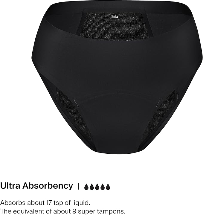KNIX Women Zones+ Ultra Leakproof Period Underwear Bikini – Ultra Protection Absorbs 7–11 Super Tampons Extended Gusset