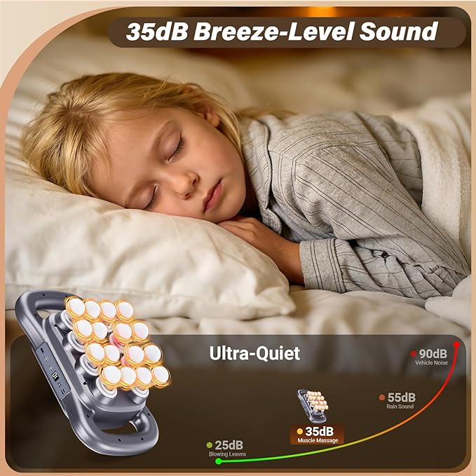 16 Head Massage Gun Deep Tissue 2026 Upgrade Back Muscle Massager with 9 Modes &amp 9 Intensities2600mAh6H Runtime Quiet Percussion Massager for Legs Waist Back Muscle Pain Relief