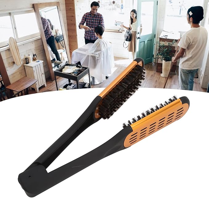 Hair Straightening Comb Double Sided Straightening Detangler Comb Hair Straightening Comb Styling Tools Flat Brush Spring Elasticity Softness Beard for Wet Dry