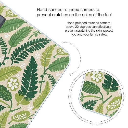 Green Leaves Print Weight Scale Large Bathroom Scales Digital Weight with Bright LED Display Non Slip Automatic Weighing Scale Fashion Weighing Machine for Body
