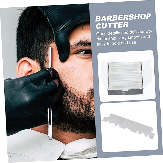 300pcs Single Face Folding Cutter for Home and Barbershop Shaving Lightweight Easy to Hold for Beard Sideburns and Fine Hair