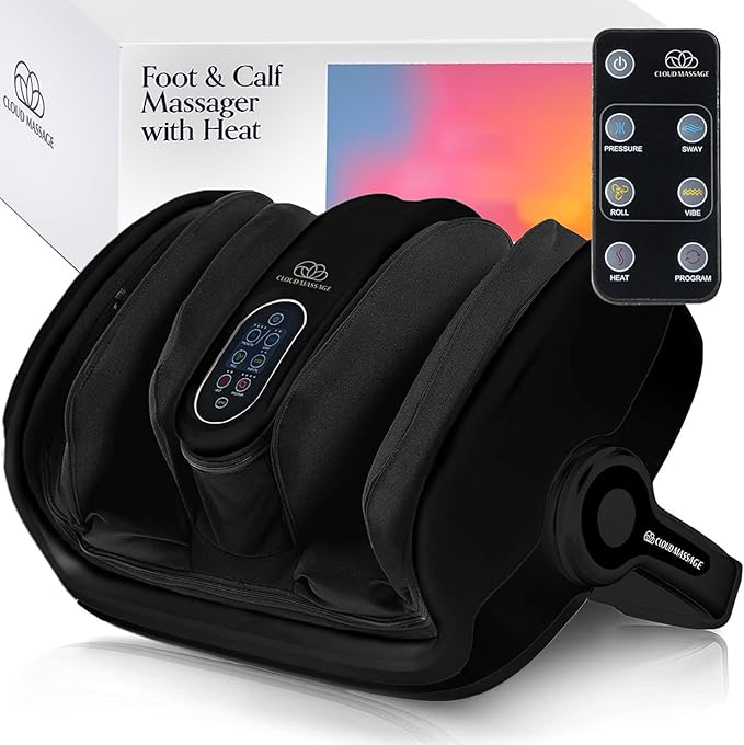 Cloud Massage Shiatsu Foot Massager with Heat Deep Kneading Therapy for Pain Relief Circulation Post-Activity Relaxation - Foot Massager for Plantar Fasciitis and Arthritis Relief