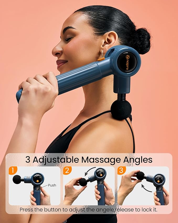 NAPRE Massage Gun with Heat and Massage Gun with Extension Handle and 3 Adjustable Angles