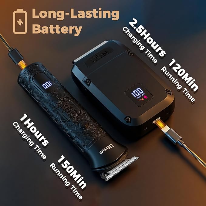 Ufree Beard Trimmer for Men Foil Shaver Electric Razor Shavers for Body Face Nose Ear Cordless Hair Trimmer Professional Hair Clippers Mustache Grooming Kit Birthday Gifts for Men