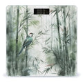 Green Bird Painting Scale for Body Weight Accurate Digital Bathroom Scale Toughened Glass High Precision Scales Smart Weight Scales with Large LCD Backlight Display Weighing Machine