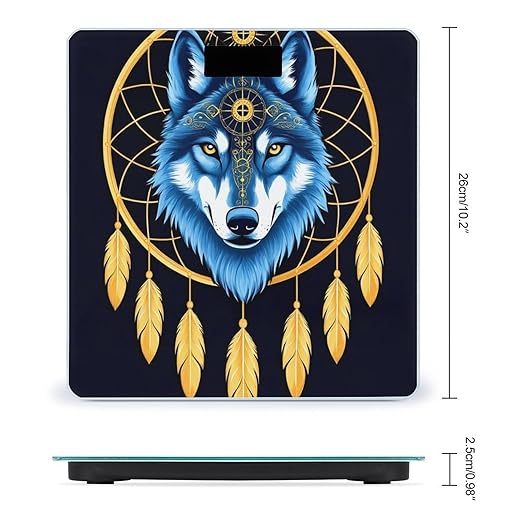 Automatic Switch Digital Bathroom Weighing Scale Smart Scale for Body Weight Boho Totem Native American Wolf Dream Catcher