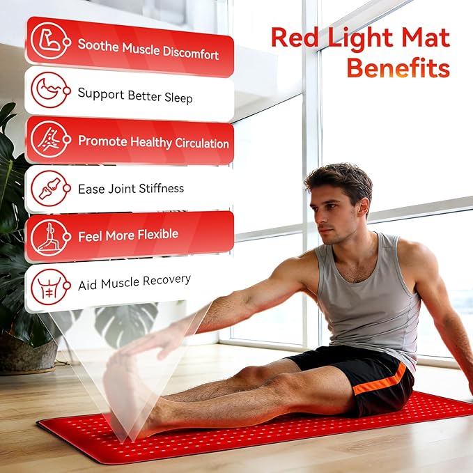 Full Body Red Light Therapy Mat with 640 LEDs 3-in-1 660nm &amp 850nm TPU Infrared Light Blanket 38 x 23.6 Foldable Therapy Pad with Timer Controller Pulse Modes for Home Use 48W