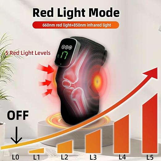Red Light Therapy for Knee &amp Elbow Vibration &amp Heated Massage for Knee Brace 660nm&amp850nm Red Light for Joint Elbow Shoulder Pain Relief Pack of 2