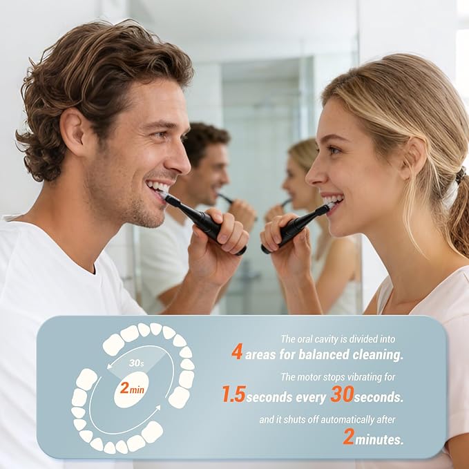 6 Pack Rechargeable Sonic Electric Toothbrush 42000 VPM 6 Cleaning Modes Smart 2-Min Timer USB Rechargeable IPX7 Waterproof 4 Brush Heads