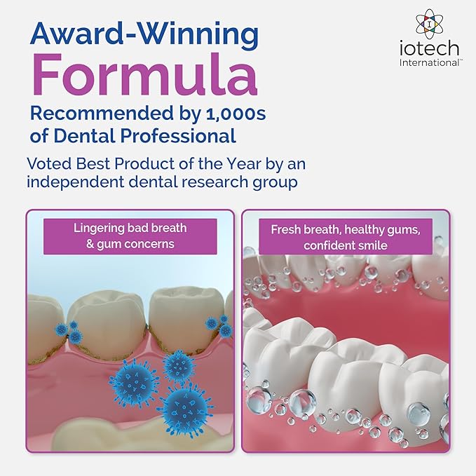 ioRinse Concentrated Irrigant with Active Molecular Iodine Alcohol-Free Dental Irrigant use with Water Flossers and All Other Oral Irrigation Devices - Soft Mint