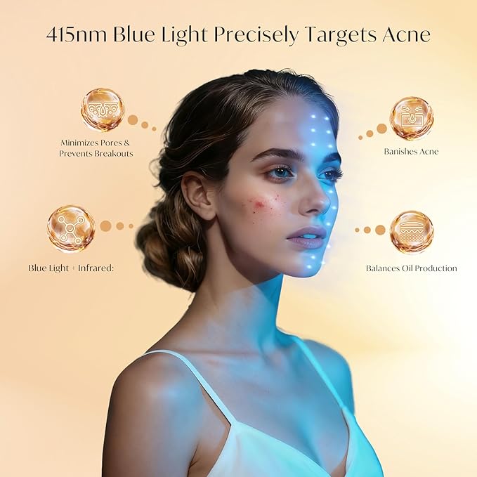 Red Light Therapy Mask for FaceLed Face Mask Light TherapyInfrared Light TherapyAnti-Wrinkle Face Light Therapy Device at HomeFace CareGift for WomenFacial Mask Pink