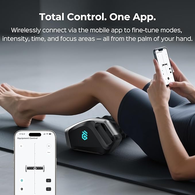 Smart Massager Roller – Deep Tissue Electric Massager with App Controlled Auto Rolling for Muscle Massage and Myofascial Trigger Point Release Compact &amp Rechargeable Design