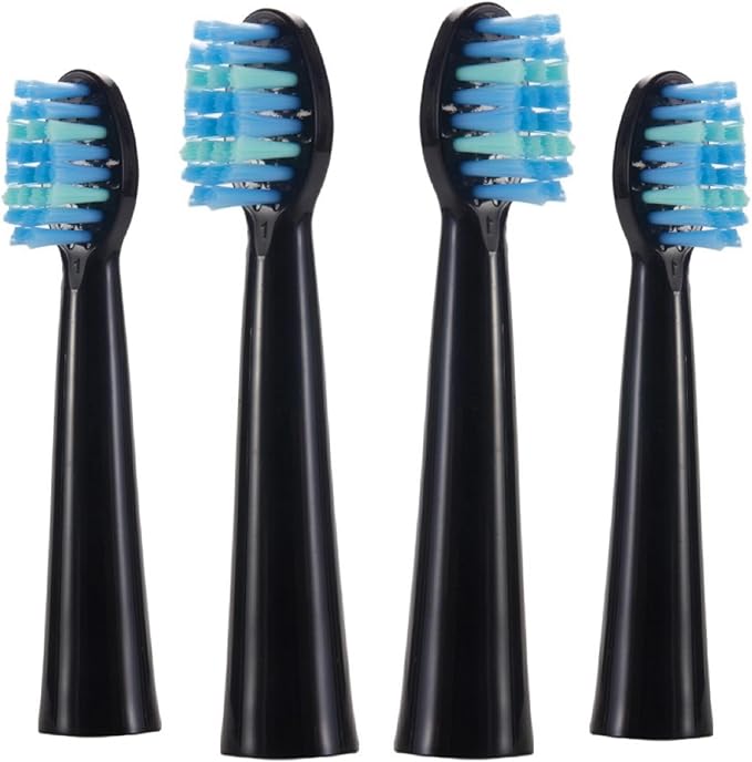 Compatible for AUX A11 Electric Toothbrush Replacement Heads Soft Brush Bristles Nozzles(8PCS Black)