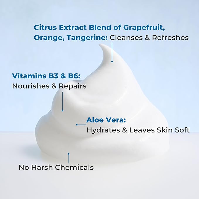 Nurture Rinse Free Waterless Foaming Cleanser | Women Camping Elderly &amp Hospital Care | Waterless Shower &amp Bath Wash w/Aloe for Sensitive Dry Skin