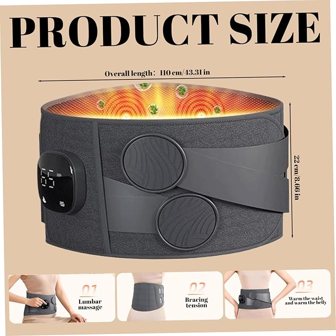 Cordless Heating Pad for Back Pain Relief Lumbar Back Massager Belt with Heat Rechargeable Warmer Back Support Brace for Back Cramps Waist LumbarHeating/5780