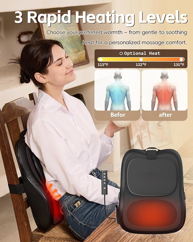 Up &amp Down Shiatsu Back Massager with Heat &amp Cordless Heating Pad Set