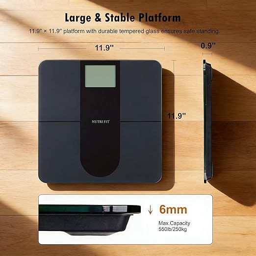 NUTRI FIT Scale for Body Weight 550lb Digital Bathroom Scales for People Extra Large LCD Display &amp Large Clear Numbers High Upgraded Quality for The Elderly Safe Home Use