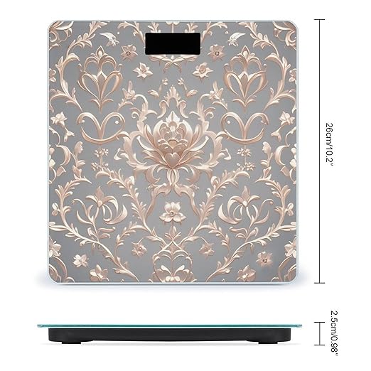 Rose Gold Wallpaper Bathroom Scale for Body Weight Bathroom Digital Electronic Weighing Scale with Back Lit LED Display Sturdy Tempered Glass Weight Watchers Scales 400lb