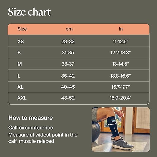 Therabody RecoveryPulse Calf - Compression and Vibration Sleeve for On The Go Relief Reduce Soreness and Pain in Lower Legs Increase Flexibility (Extra Extra Large)