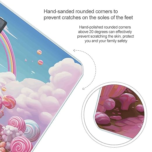 Candy Bathroom Scale Large LCD Backlight Display Digital Scale Rounded Corners Body Scales Automatic Power On/Off Bathroom Scales for Home Bedrooms