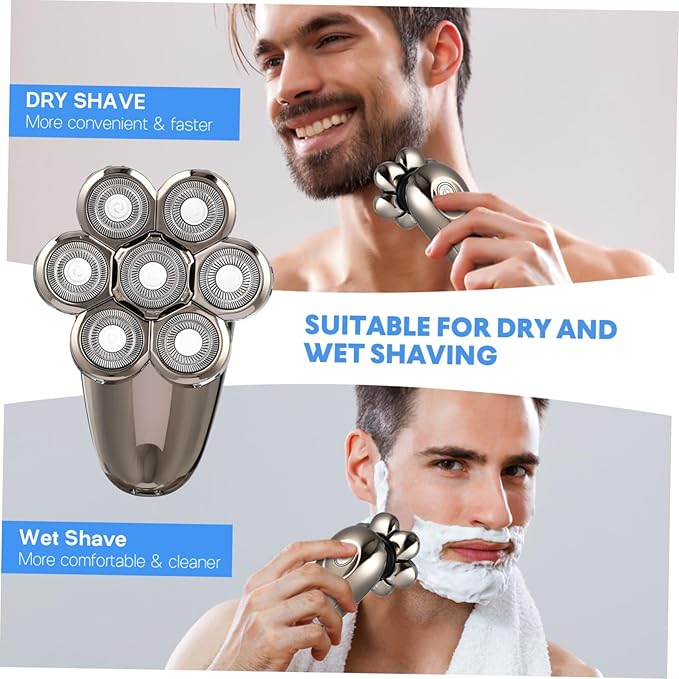PartyKindom Head Electric Shaver for Men Beard Trimmer Multifunctional Razor Facial Cleaning Machine Travel Shaver Kit