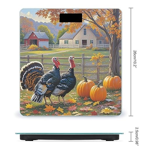 Pumpkin Autumn Leaves Scale for Body Weight Highly Accurate Digital Bathroom Body Scale Digital Bathroom Scales for People Anti-Slip Large LCD Display Smart Scales