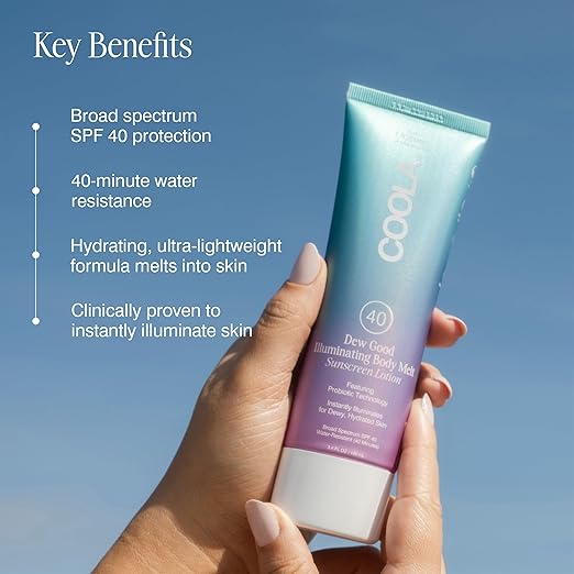 COOLA Organic Dew Good Illuminating Probiotic Serum with SPF 30 Dermatologist Tested Sunscreen with Plant-Derived BlueScreen Digital De-Stress Technology 1.15 Fl Oz