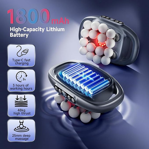 16-Head Massage Gun Kit With 3 Modes And 30 Levels Of Adjustable Strength Electric Deep Tissue Massager For Neck Shoulder Back Leg Muscle Pain Relief Ideal Gift For Women Men Moms And Dads