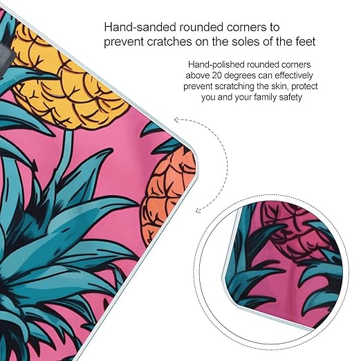 Color Pineapple Scale for Body Weight Precision Bathroom Weighing Scales with Back Lit LCD Display Sturdy Tempered Glass Body Weight Scales Digital Bathroom Scale 400lb