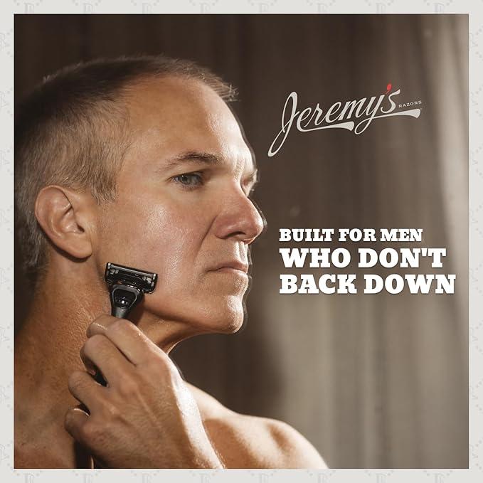 Jeremy's Razors for Men - Precision 5 Razor Blade Refills - 8 Cartridges (Fits All 2nd Gen Jeremy's Handles) - Precision Trimmer Stainless Steel Design Lubricating Strip - Men's Shaving Blades