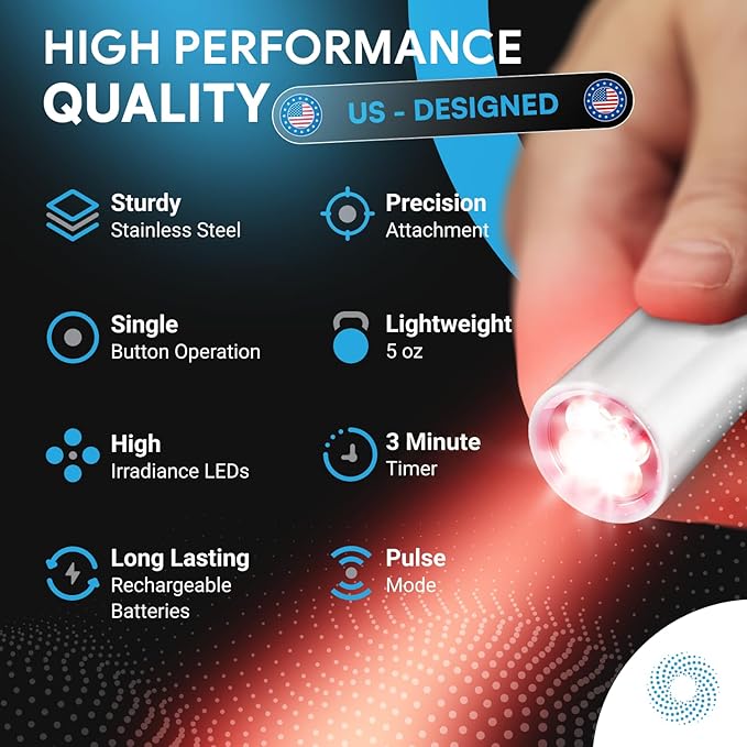 Infrared Red Light Device Target Lips Mouth Nose Ear Red Near Infrared and Blue Light Wavelengths Advanced LEDs