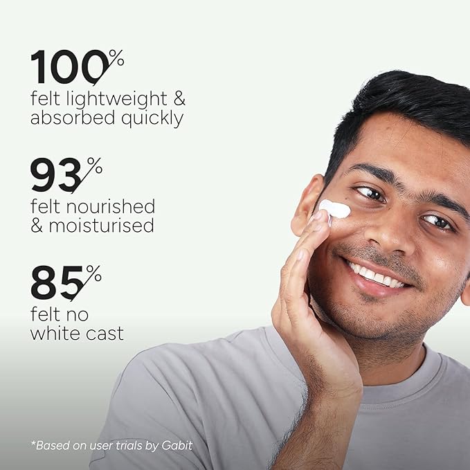 Gab-It Mineral Sunscreen SPF 50 PA++++ | Broad Spectrum UVA/UVB &amp Blue Light Protection | Water &amp Sweat Resistant | No White Cast | Zinc Oxide Vitamin E | Oil-Free Face Sunscreen | 50ml