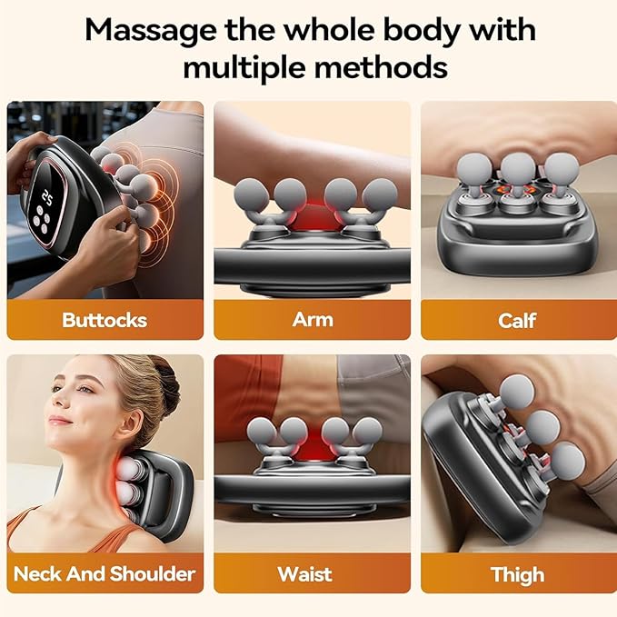 12 Heads Muscle Massage Gun Deep Tissue with 3 Model &amp 30 Levels Cordless Quiet Back Massager for Pain Relief Deep Tissue Neck Massager Birthday Gifts for Men 4k Smart Display