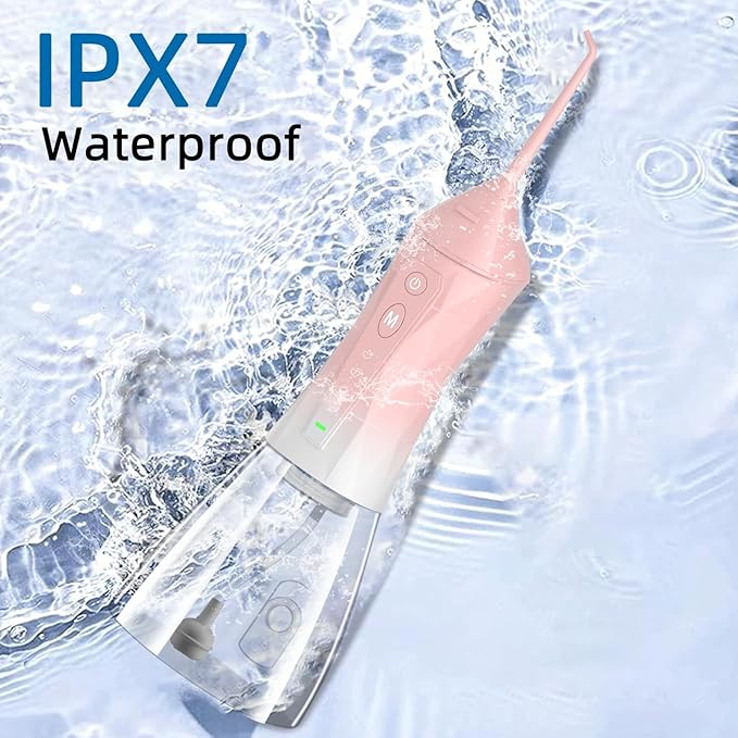 Water flosser+Electric Toothbrush Combination Set -5-Speed Sonic Electric Toothbrush 4-Speed Portable Water flosser Super Waterproof a Great Gift for Friends (Pink)