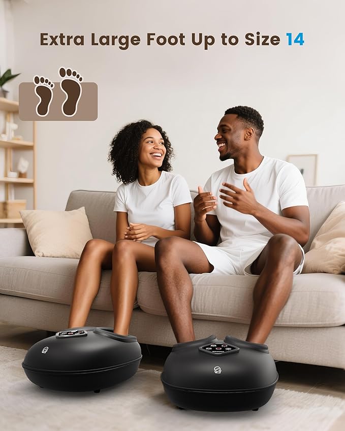 COMFIER Shiatsu Foot Massager with Heat Electric Foot Massager for NeuropathyRolling CompressionPlantar Fasciitis ReliefExtra Large Foot Up to Size 14