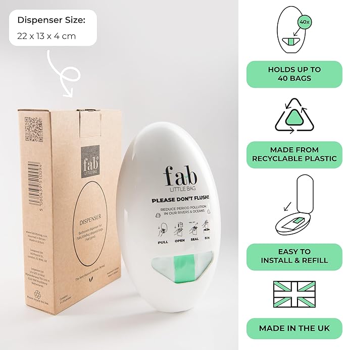 Fab Little Bag Feminine Hygiene Disposable Bags Holder for Tampons and Sanitary Pads Feminine Care Products Dispenser