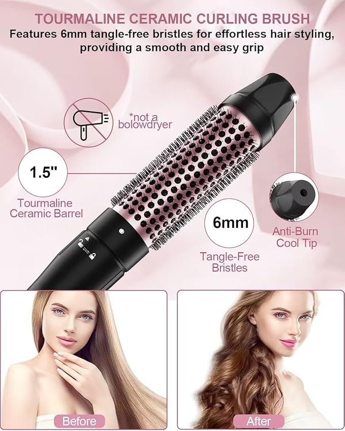 High Speed Hair Dryer and 6 in 1 Curling Wand with Bubble Curling