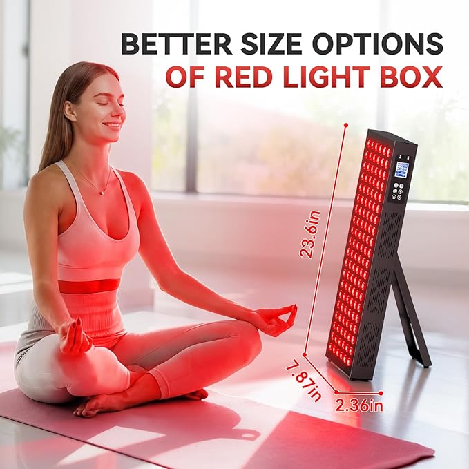 Red Light Therapy Box 5in1 LED with 630-660-810-830-850 Metal Case 3 Modes Red Light Panel with Soft Belt 6 Timing Set - 9 Pulse Modes - 4-Level - Red Light Therapy Panel for Body