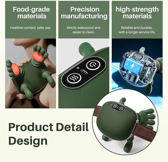 Neck and Shoulder Massager - Bionic Heated Massager Cordless Portable Electric Shiatsu Massager Deep Tissue 4D Kneading Massage Simulated Human fingers Design for Pain Relief and Muscle Relax