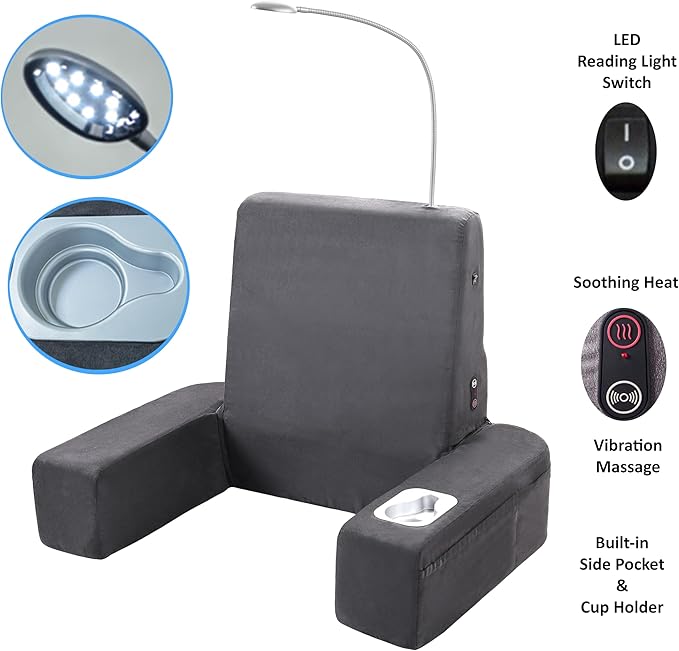 Carepeutic Bed Lounger with Heated Comfort Massager Gray1 Count (Pack of 1)