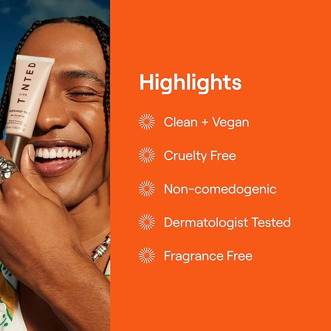 Live Tinted Hueguard Skin Tint SPF 50 - Tinted Mineral Sunscreen with Light-Medium Buildable Coverage With a Hydrating and Radiant Finish - Water and Sweat Resistant 1.35 fl oz - Shade 07