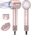 Hair Dryer High-Speed Ionic Low Noise Blow Dryer with Brushless Motor for Fast Drying Thermo-Control Quiet Compact Hair Blow Dryer with Magnetic Diffuser for Curly Hair for Home Travel Salon