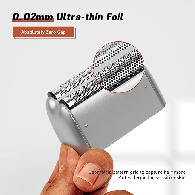 SUPRENT Foil Shaver for Men- Electric Rechargeable Balding Head Shaver- Beard Trimmer with 2 Replacement Shaver Head- Rechargeable Electric Razor Barber Supplies- Best Gifts for Men