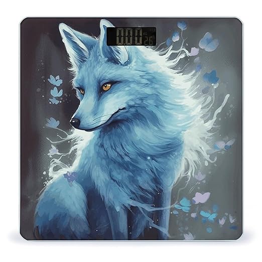 Blue Fox Scale for Body Weight Safe Rounded Corners Tempered Glass Digital Bathroom Scale LED Display 400lb Capacity Weight Scales with High Precision Sensors
