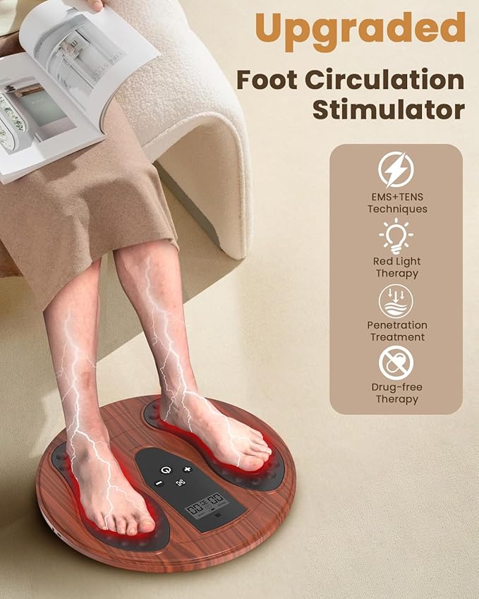 Rechargeable Foot Massager for Neuropathy with 660-850 Red Light Therapy – EMS &ampTENS Foot Stimulator for Neuropathy Electrical Nerve Stimulator Relieve and improve pain and plantar fasciitis